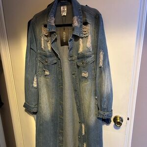 Maxi denim coat